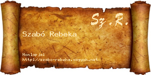 Szabó Rebeka névjegykártya